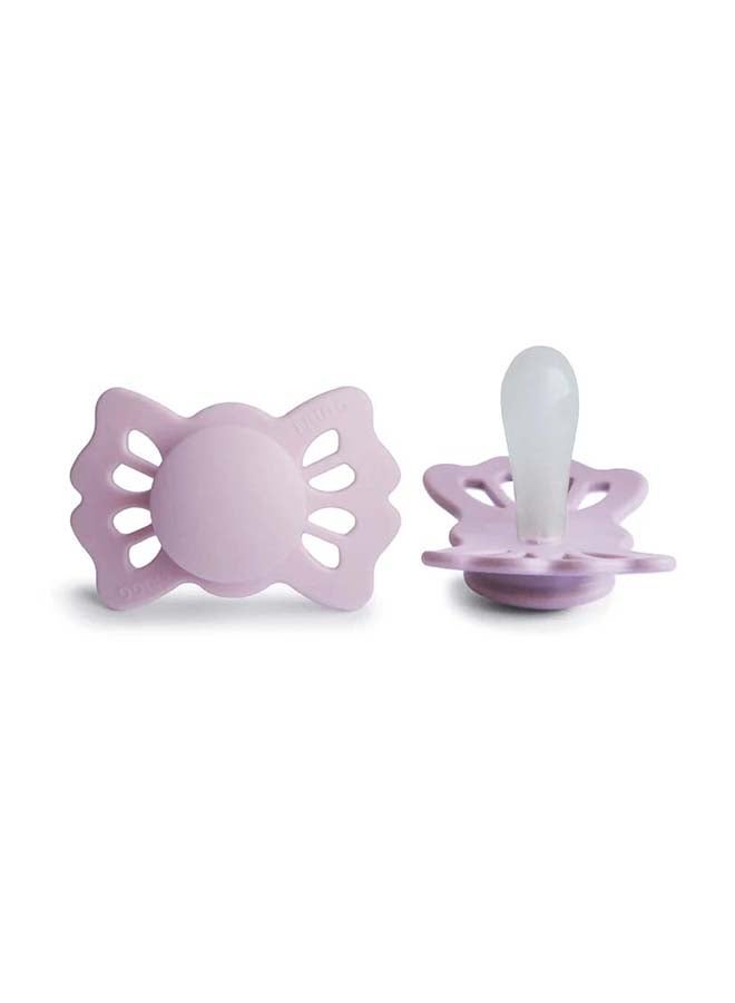FRIGG Lucky Symmetrical Silicone Baby Pacifier 0-6M 1-Pack Soft Lilac - Size 1 - Image 2