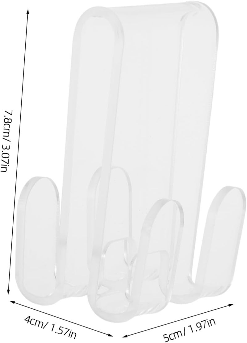 DECHOUS Shower Door Hooks for Bathroom 2-Piece Acrylic Towel Rack No Drilling Waterproof Razor Hooks for Frameless Glass Shower Doors for Towels and Robes - Image 2