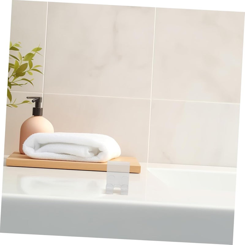 DECHOUS Shower Door Hooks for Bathroom 2-Piece Acrylic Towel Rack No Drilling Waterproof Razor Hooks for Frameless Glass Shower Doors for Towels and Robes - Image 5
