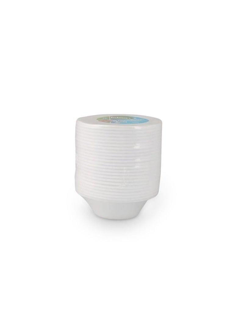 Falconpack Disposable White Foam Bowl Paper Plastic Styrofoam Alternative, Cold Ice Cream Cereal Salad Ramen Pho Soup Freezer Safe 12oz - Image 1