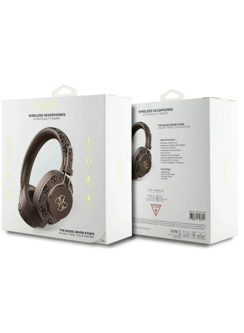 GUESS GUESS Wireless Headphones - Studio Quality Sound - Brown  - Image 1