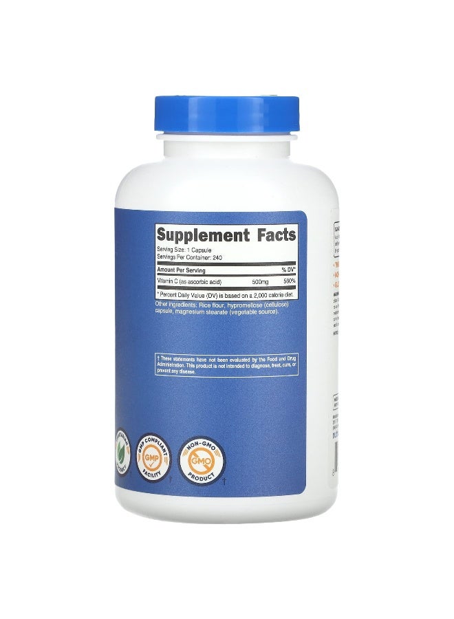 Nutricost نوتريكوست، فيتامين ج، 500 ملغ، 240 كبسولة - Image 2
