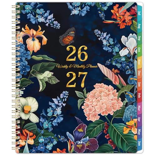 Vondafe Planner 2026-2027 - Academic Planner 2026-2027, July 2026 - June 2027, 9" x 11", 26-27 Planner Weekly and Monthly, Calendar Planner with Colorful Monthly Tabs + Twin-Wire Binding + Inner Pocket + Premium Thick Paper - Image 1