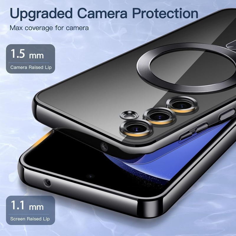Grabist Phone Case For Samsung Galaxy A16 4G/5G, Clear case with camera lens protector Full protection, MagSafe compatible, scratch-resistant, anti-yellowing (Black) - Image 4