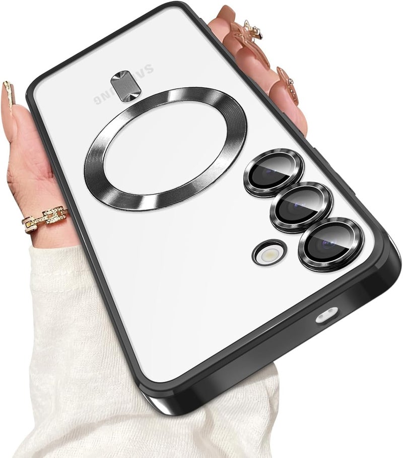 Grabist Phone Case For Samsung Galaxy A16 4G/5G, Clear case with camera lens protector Full protection, MagSafe compatible, scratch-resistant, anti-yellowing (Black) - Image 1