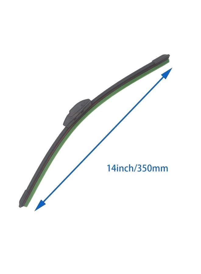 14in 350mm Universal Car Windshield Wiper Blades Hook J U Type Adapter All Season - Image 4