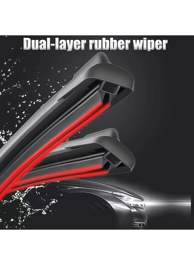 14in 350mm Universal Car Windshield Wiper Blades Hook J U Type Adapter All Season - Image 5