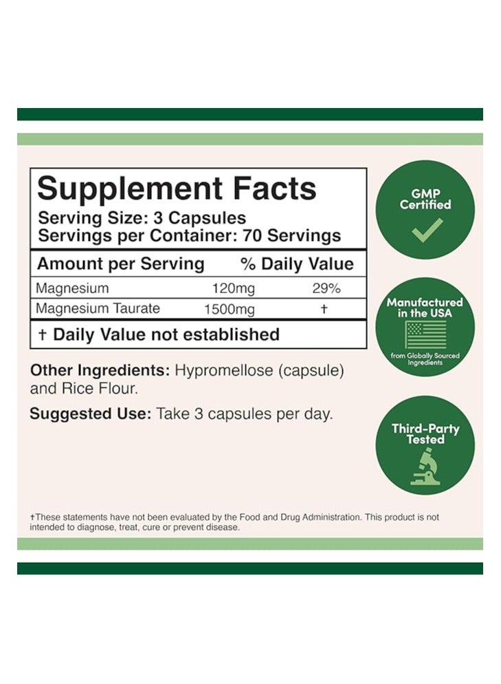 Double Wood Supplements "Doublewood Magnesium Taurate Capsules 210 - Image 2