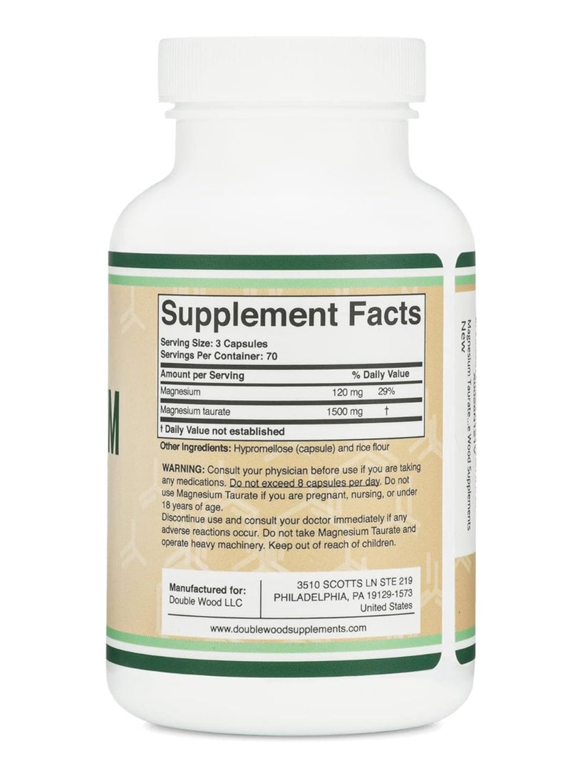 Double Wood Supplements "Doublewood Magnesium Taurate Capsules 210 - Image 3