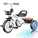 Umatoll Tricycle for Toddlers 25 Year Old Ajustable Toddler Bike Outdoor Toys Birthday Gift for Boy Girl Age 24 Trike with Light up Wheels - Image 3