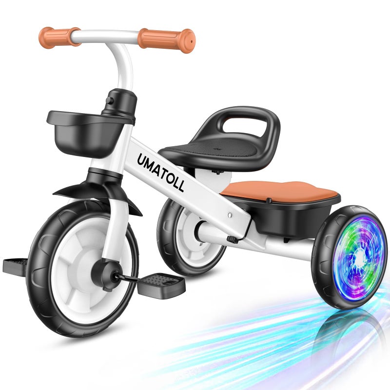 Umatoll Tricycle for Toddlers 25 Year Old Ajustable Toddler Bike Outdoor Toys Birthday Gift for Boy Girl Age 24 Trike with Light up Wheels - Image 2