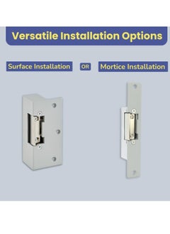 AGYMNX Electric Lock Release Fail Secure/NO with Adjustable Jaw for Door Access Control Systems - 12VDC - Ideal for Commercial, Residential, and Industrial Buildings - Strike Lock  - Image 2