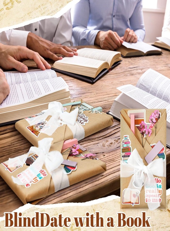 مارسبارك مجموعة مارسبارك المكونة من 6 قطع، هدية مثالية لمحبي الكتب، تتضمن فواصل كتب مغناطيسية، ملصقات، بطاقات، زهور، هدية رائعة للقراء من النساء والرجال (زهرة الجيبسوفيلا). - Image 4