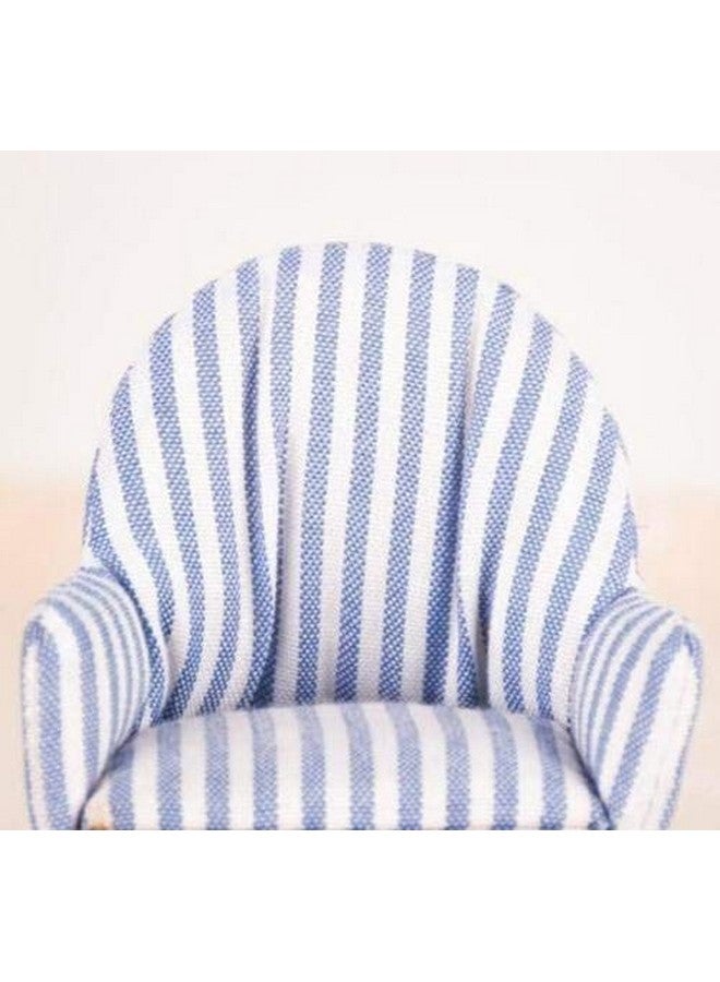 EatingBiting 1/12 Dollhouse Miniature Doll Navy Stripe Sofa, 1:12 Dollhouse Miniature Furniture Vivid Living Room Doll Sofa Chair, Elegant Alternate Stripes of Blue White Mini Sofa - Image 4