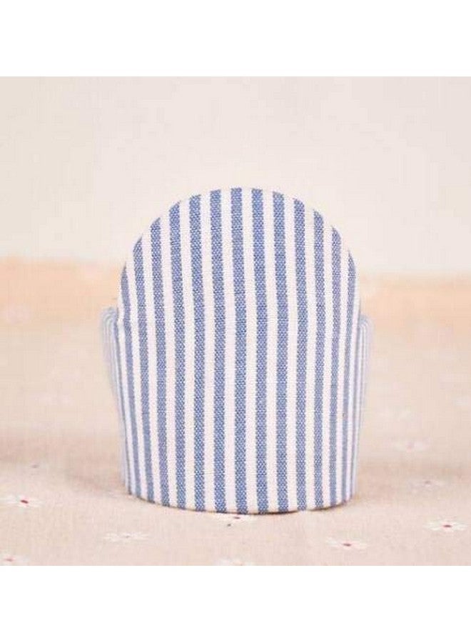 EatingBiting 1/12 Dollhouse Miniature Doll Navy Stripe Sofa, 1:12 Dollhouse Miniature Furniture Vivid Living Room Doll Sofa Chair, Elegant Alternate Stripes of Blue White Mini Sofa - Image 3