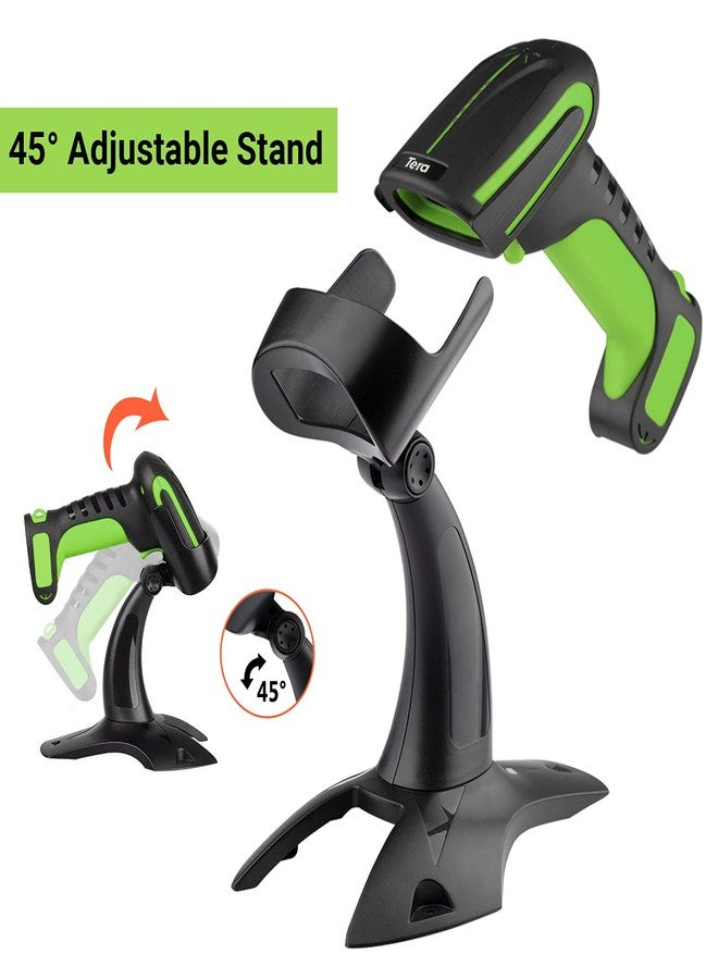 Tera Pro (Extreme Performance) Industrial Wireless Barcode Scanner 2D QR 1D Bar Code Reader 2.4G Wireless 2500mAh Compatible with Bluetooth Drop Resistant for Windows Mac Android iOS Model 8100 Green - Image 5
