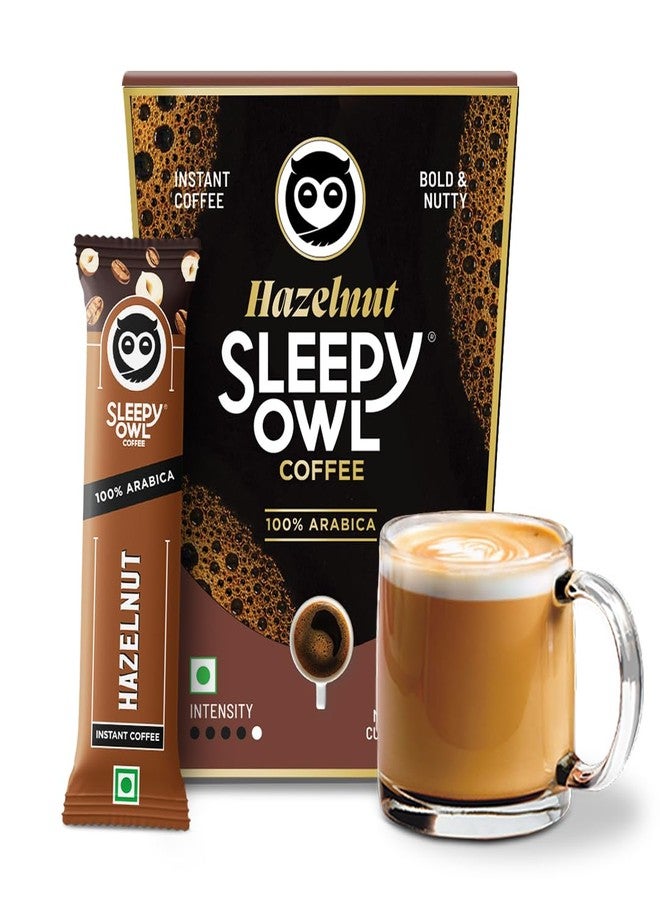 Sleepy Owl Hazelnut Freeze Dried Coffee Sachets | 20g - Pack of 10 x 2g Instant Coffee Powder Sachets | 100% Arabica Beans | Aromatic Coffee Pouch | Rich & Smooth | Easy to Use & Carry - Image 1