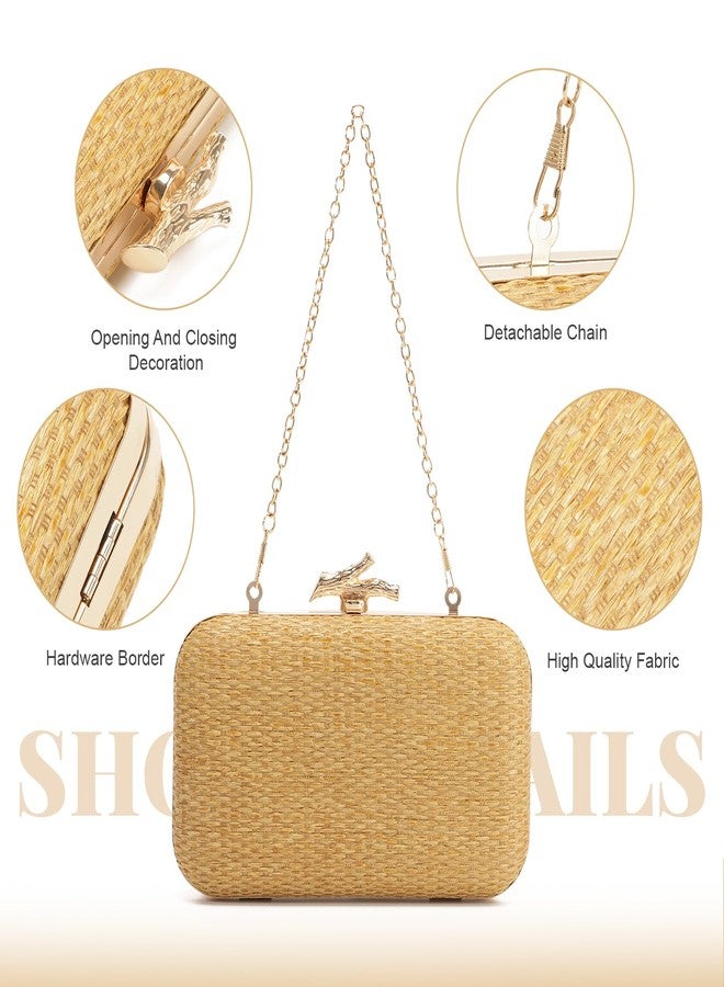 SUKUTU حقيبة سهرة نسائية من القش من سوكوتو، حقيبة يد منسوجة يدويًا، مناسبة لحفلات الزفاف، وحفلات الصيف، والشاطئ، وحقيبة كروس بودي - Image 5