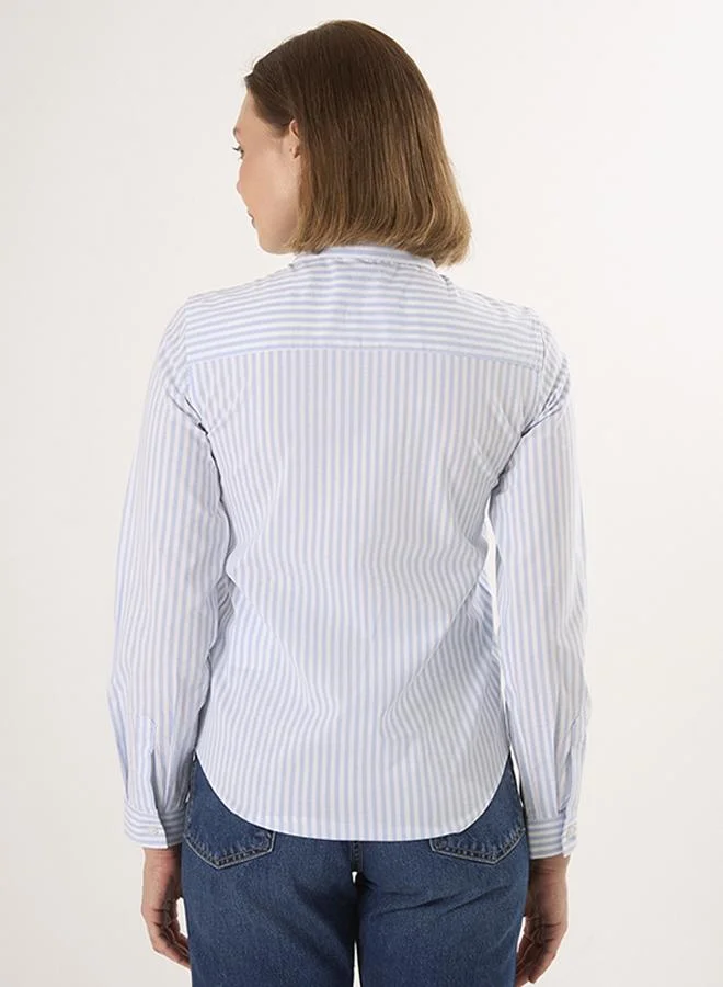 FELIX HARDY Blue Striped Long Sleeve Shirt for Women | Best Price UAE