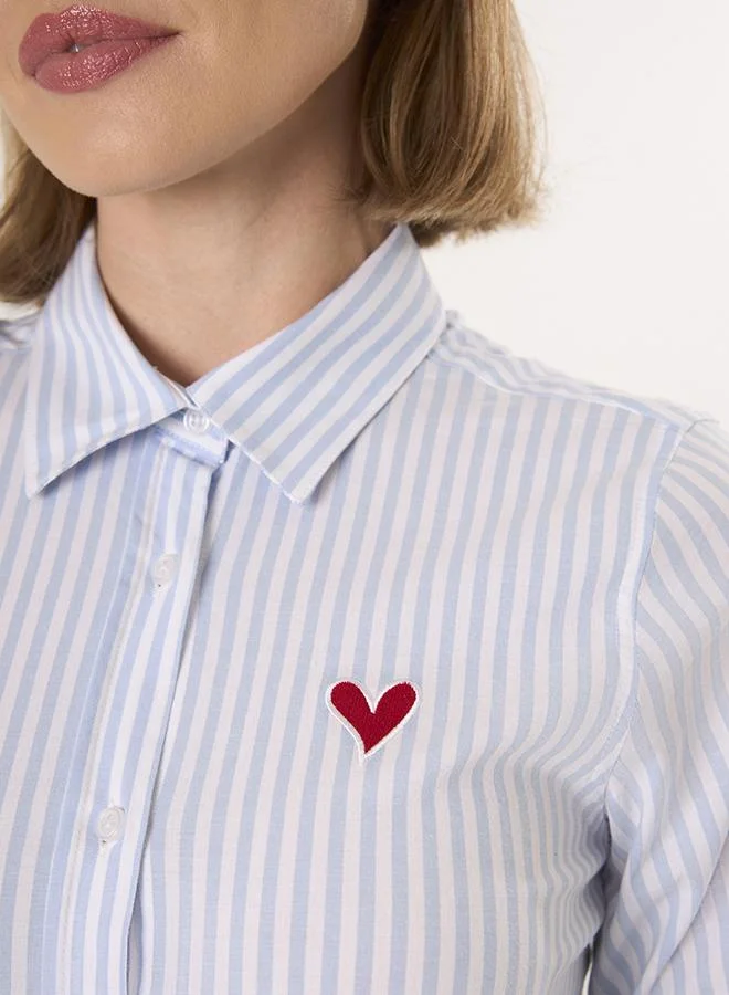 FELIX HARDY Blue Striped Long Sleeve Shirt for Women | Best Price UAE