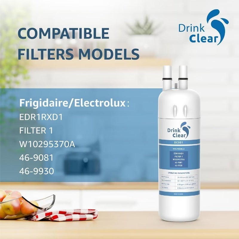 DRINKCLEAR Replacement Water Filter for EDR1RXD1, P8RFWB2L, W10295370A - Pack of 3 - Image 3