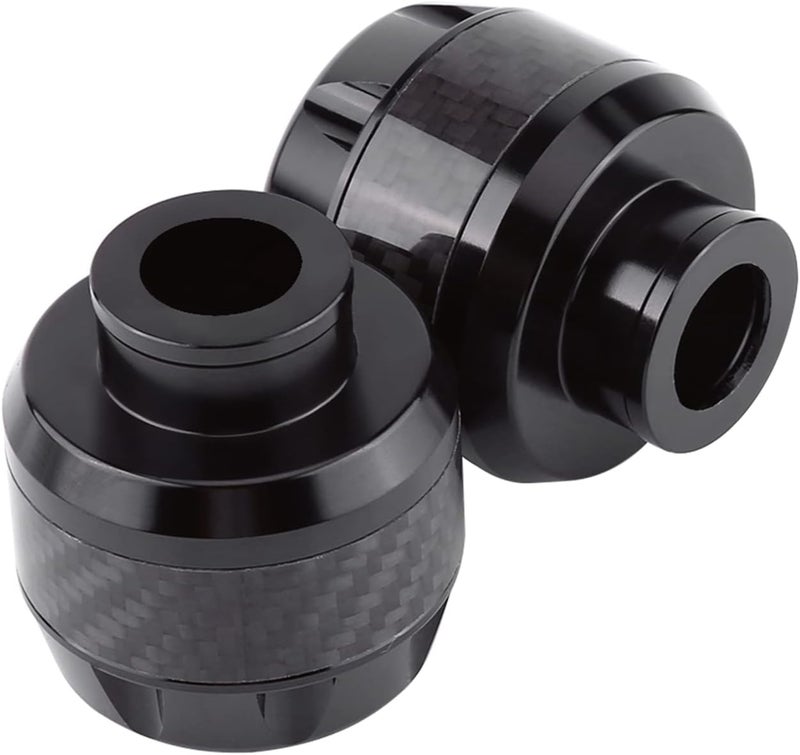 Keenso 1 Pair Front Fork Frame Sliders Wheel Crash Protector, Carbon Fiber Front Fork Frame Sliders Crash (Black) - Image 3