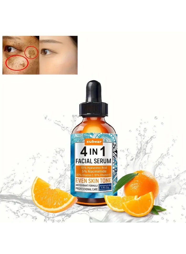 subear 4-In-1 Facial Serum -Vitamin C Niacinamide Hyaluronic Acid Vitamin E Facial Serum Hydrates, Repairs, and Rejuvenates Skin with Hyaluronic Acid (30ml)  - Image 2