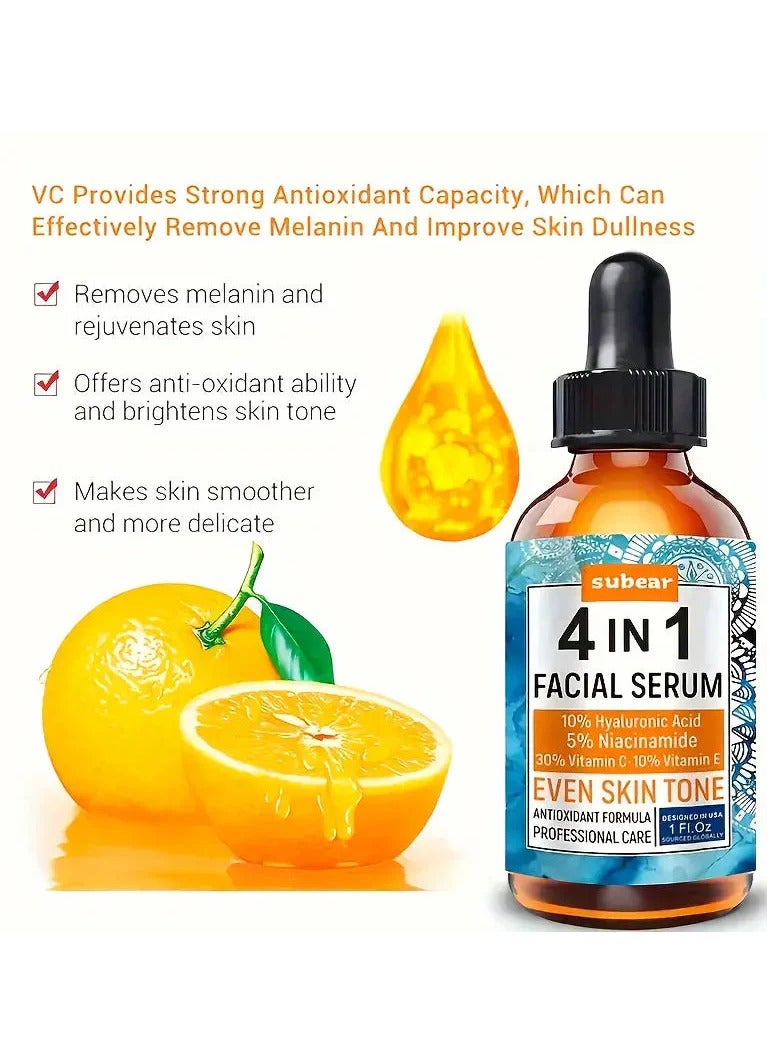 subear 4-In-1 Facial Serum -Vitamin C Niacinamide Hyaluronic Acid Vitamin E Facial Serum Hydrates, Repairs, and Rejuvenates Skin with Hyaluronic Acid (30ml)  - Image 3