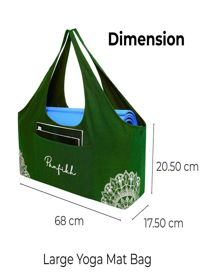 PANFIKH Large Yoga Mat Bag, Mats Carry Bag with Side Pocket, Cover for mat 6mm to 15 mm Accessories Thick Women (Olive Green) - Image 5