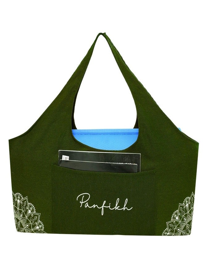 PANFIKH Large Yoga Mat Bag, Mats Carry Bag with Side Pocket, Cover for mat 6mm to 15 mm Accessories Thick Women (Olive Green) - Image 1
