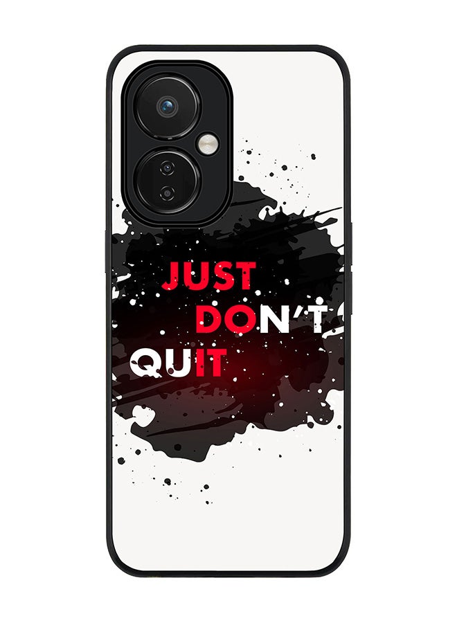 Stylizedd Rugged Black edge case for Nord CE 3 Lite Slim fit Soft Case Flexible Rubber Edges Anti Drop TPU Gel Thin Cover - Just don't quit - Image 1