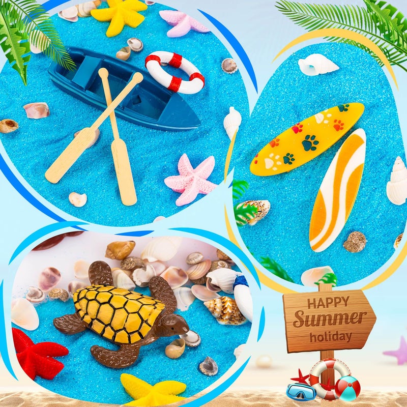 LHSYFBZ 30 Pcs Beach Miniature Dollhouse Decoration, Beach Cake Decorations, Umbrella Palm Chair Miniature Toys for DIY Garden and Plant Decoration - Image 4