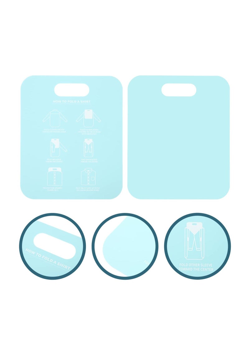 2Pcs Laundry Folding Boards T Shirts Clothes Folder Closet Storage Drawer Organizer Shirt Folding Board For Laundry Folding Help For Laundry Folds T-Shirts Polos And Dress Shirts Sky-blue  - Image 2