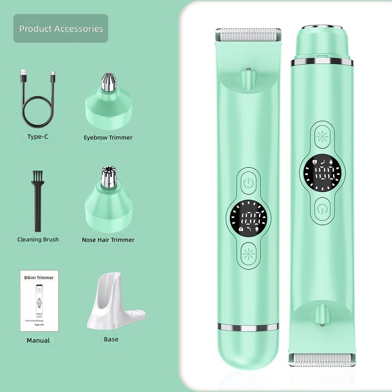 جهاز إزالة الشعر الكهربائي YEXIN - مقاوم للماء، قابل للشحن، بتصميم ثلاث رؤوس مع تقنية التبريد بالثلج