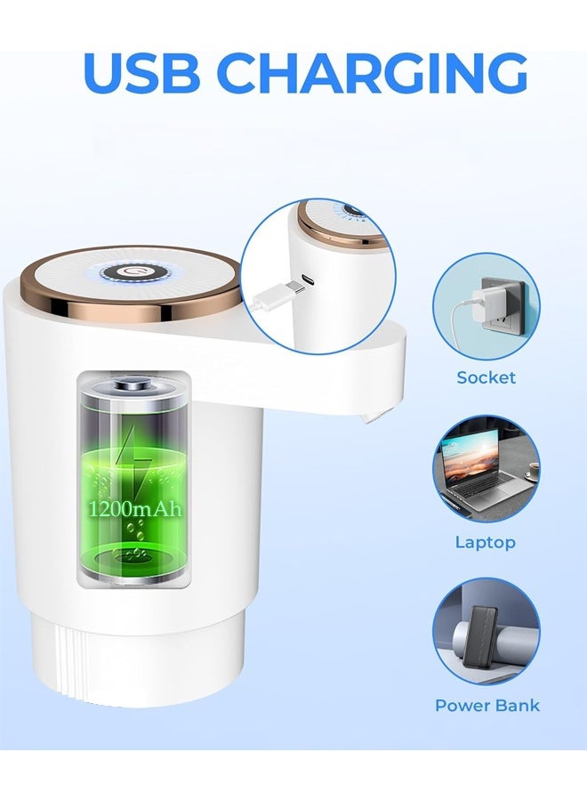DUNISO Water Dispenser Pump,Electric Water Pump with Double Water Outlets,Portable Automatic Water Dispenser Pump，Double Pumps High Horsepower,Rechargeable，Easy to Carry，for Office,Home,Kitchen - Image 2