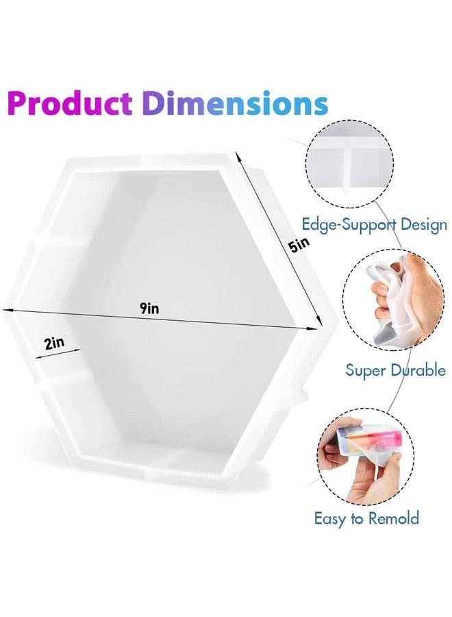 ARTOOL Hexagon Deep Casting Resin Art Mold Decorative DIY Flower Preservative Epoxy UV Resin Art Mould 6 Inch 2.1 Inch Depth Set of 1… - Image 2