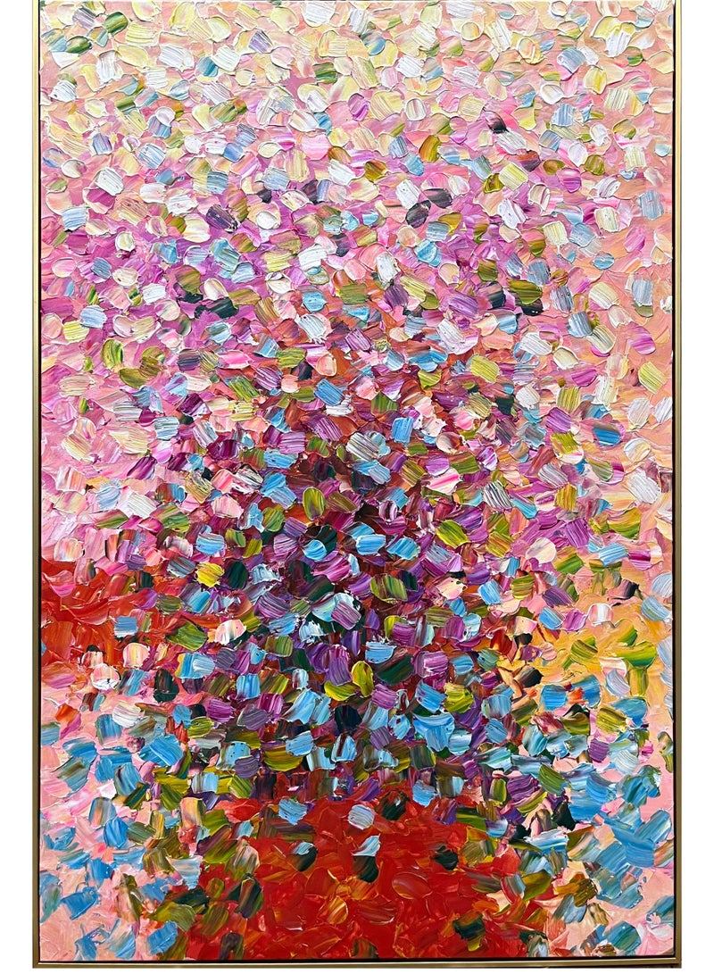 MAAC HOME MAAC Home Flower Garden 3D Printed Relief Canvas Abstract Canvas Wall Art - Modern Decorative Wall Décor for Living Room Bedroom Home Decorations  - Image 2