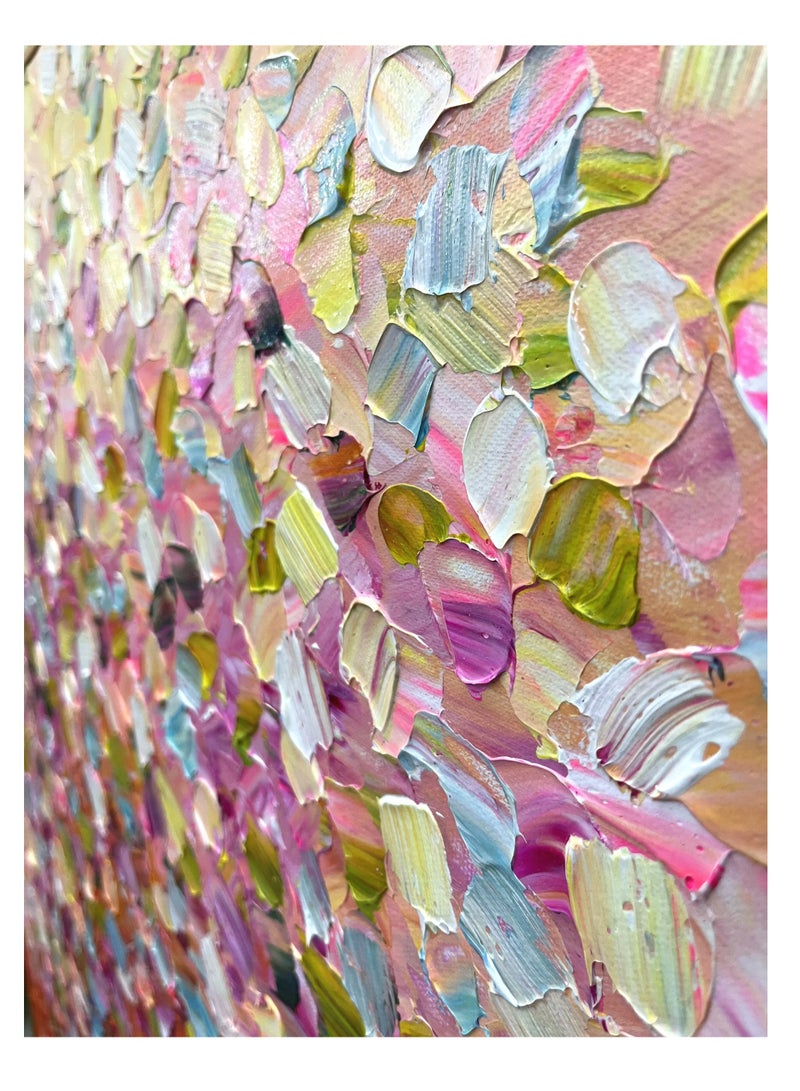 MAAC HOME MAAC Home Flower Garden 3D Printed Relief Canvas Abstract Canvas Wall Art - Modern Decorative Wall Décor for Living Room Bedroom Home Decorations  - Image 3