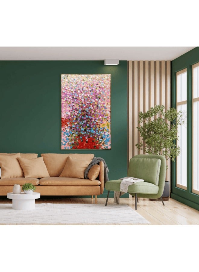MAAC HOME MAAC Home Flower Garden 3D Printed Relief Canvas Abstract Canvas Wall Art - Modern Decorative Wall Décor for Living Room Bedroom Home Decorations  - Image 1