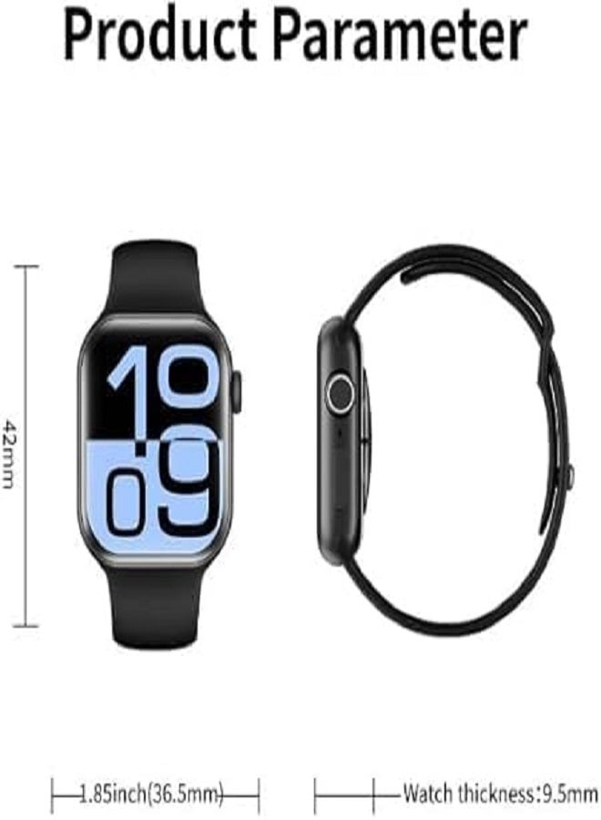 W&O X9 Plus PRO2 Series 10 Wearfit Pro Smart Watch 2.02 Inch SUPER AMOLED Screen Unlock AI Chat GPT GPS NFC Bluetooth V5 Call Wireless Charger - Black - Image 5