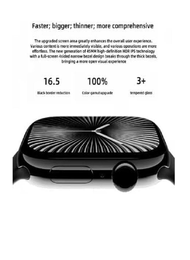 W&O X9 Plus PRO2 Series 10 Wearfit Pro Smart Watch 2.02 Inch SUPER AMOLED Screen Unlock AI Chat GPT GPS NFC Bluetooth V5 Call Wireless Charger - Black - Image 3