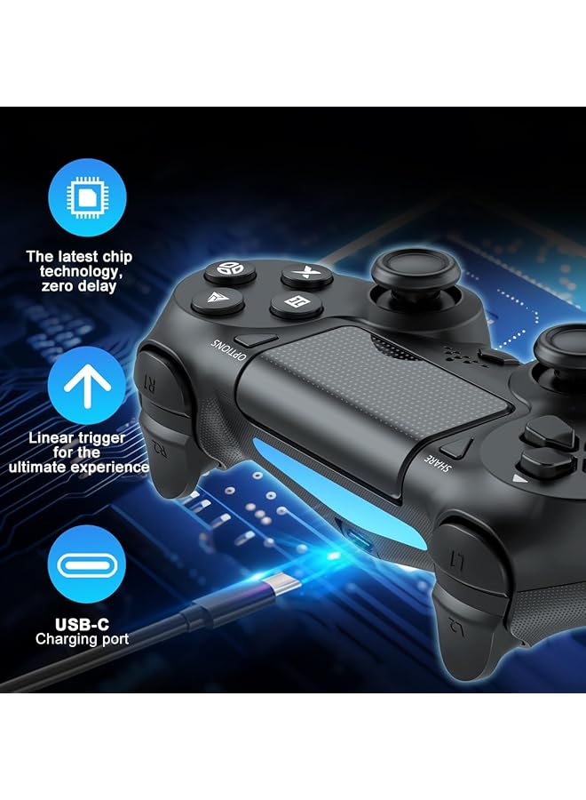 Wireless Ps4 Controllers For Ps4/Pro/Slim & Pc – 1000Mah Battery 6 Axis Motion Sensor Audio Jack (Black) - Image 4
