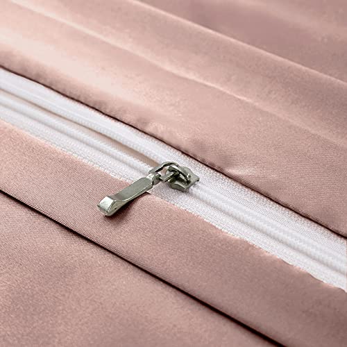 Ersmak 6 Pieces Satin Duvet Cover Full/Queen Size Luxury Silky Bedding Duvet Cover Set with 1 Soft Duvet Cover, 4 Queen Pillowcases and 1 Body Pillowcase, Champagne - Image 5