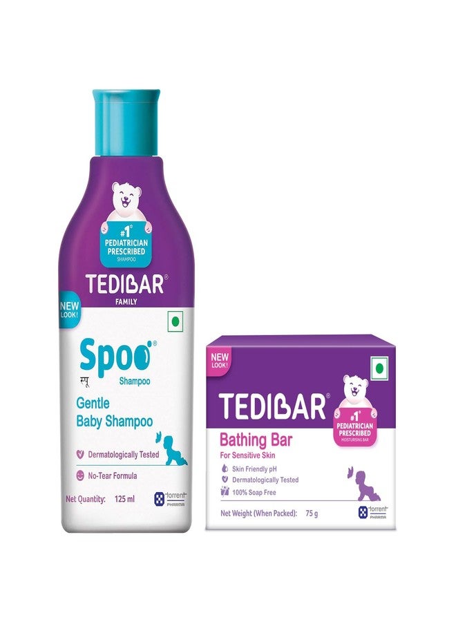 Spoo No-Tear Formula baby shampoo 125ml from Tedibar Family + Tedibar Moisturising Baby Bathing Bar 75g - By Torrent Pharma - Image 1