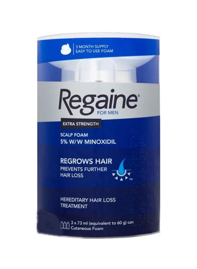Regaine رغوة للرجال 5% عبوة ثلاثية 3S 