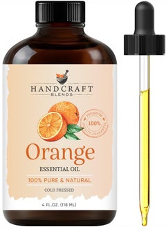 handcraft Blends Orange Essential Oil - Huge 4 Fl Oz - 100% Pure and Natural - Premium Grade with Glass Dropper  - Image 1