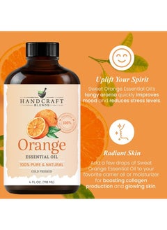 handcraft Blends Orange Essential Oil - Huge 4 Fl Oz - 100% Pure and Natural - Premium Grade with Glass Dropper  - Image 5