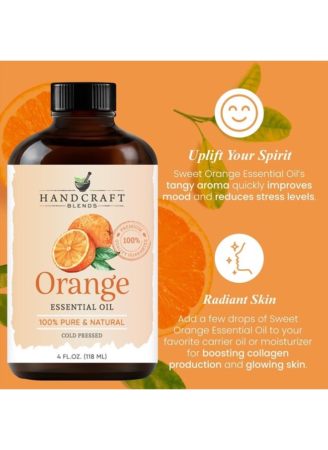 handcraft Blends Orange Essential Oil - Huge 4 Fl Oz - 100% Pure and Natural - Premium Grade with Glass Dropper  - Image 5