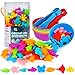 LOKIPA Counting Ocean Animal Toys Color Sorting Set Ocean Animal Matching Game with Rainbow Sorting Cups Learning Activities Educational Sensory Toys for Toddlers Kids Ages 3 Years and Up - Image 2
