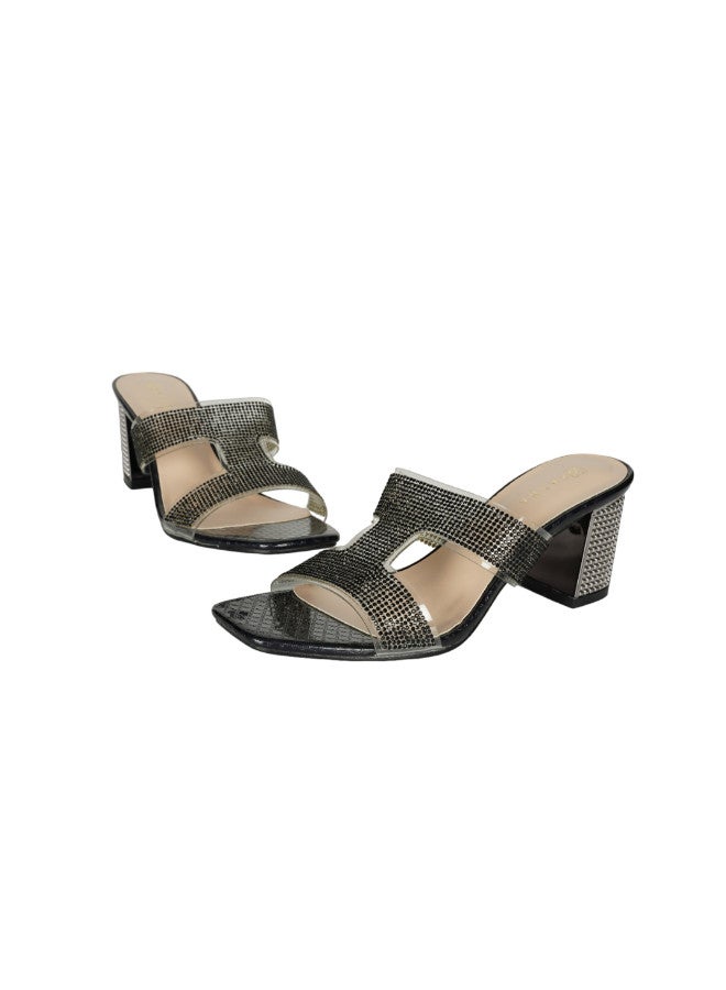 ZAYNA 221-75 زينة كعب عالي بلوك سهل الارتداء أسود - Image 2